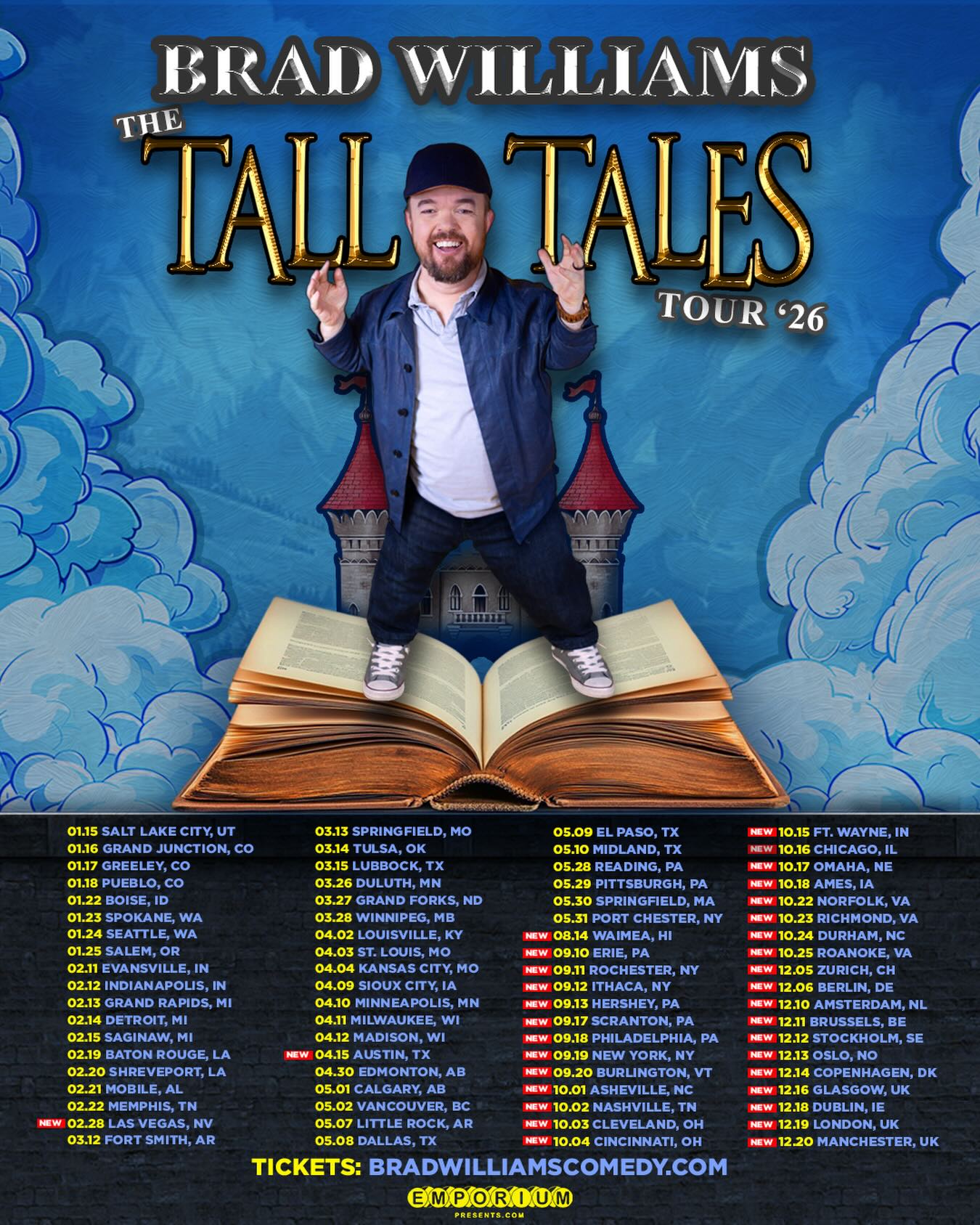 Brad Williams The Tall Tales Tour Poster 2026